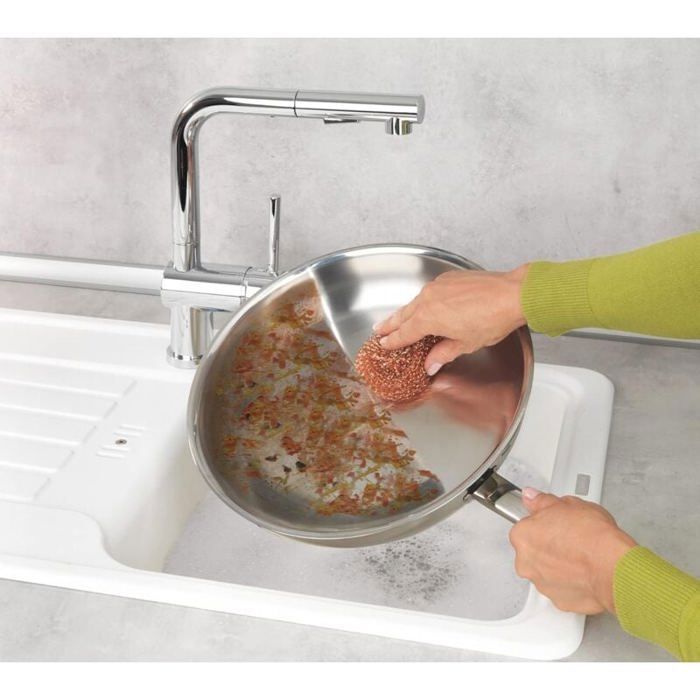 Lot de 6 Eponge Cuivre, grattoir vaisselle Cobi,éponges en cuivre pour un nettoyage doux contre les salissures, pour l'ac QIEDOVIEY