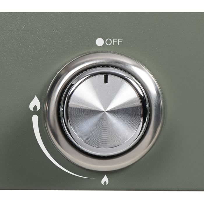 Plancha de gas - LIVOO - DOC324 - 67 x 47 x 24 cm - 3 quemadores - Verde / Negro