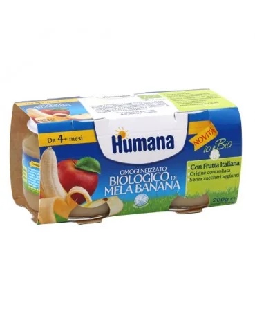 HUMANA Humana Pomme-banane homogénéisée 2x100 g Agriculture biologique