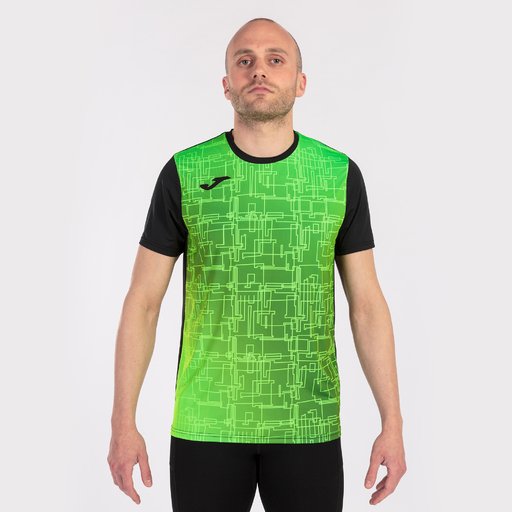  Tričko s krátkým rukávem Joma Elite VIII, černé, fluorescenčně zelené