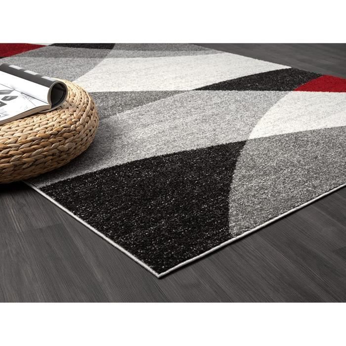 Tappeto per soggiorno - The Carpet PEARL - Moderno - Grigio Rosso - 240x330