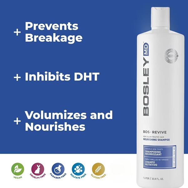 BosleyMD plaukų slinkimo šampūnas be dažų, 1 litras