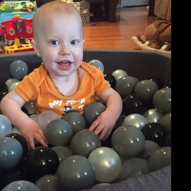 MeowBaby Ball Pit for Babies and Children - Grey - 90x30cm/200 x 7cm Balls - Made in the EU