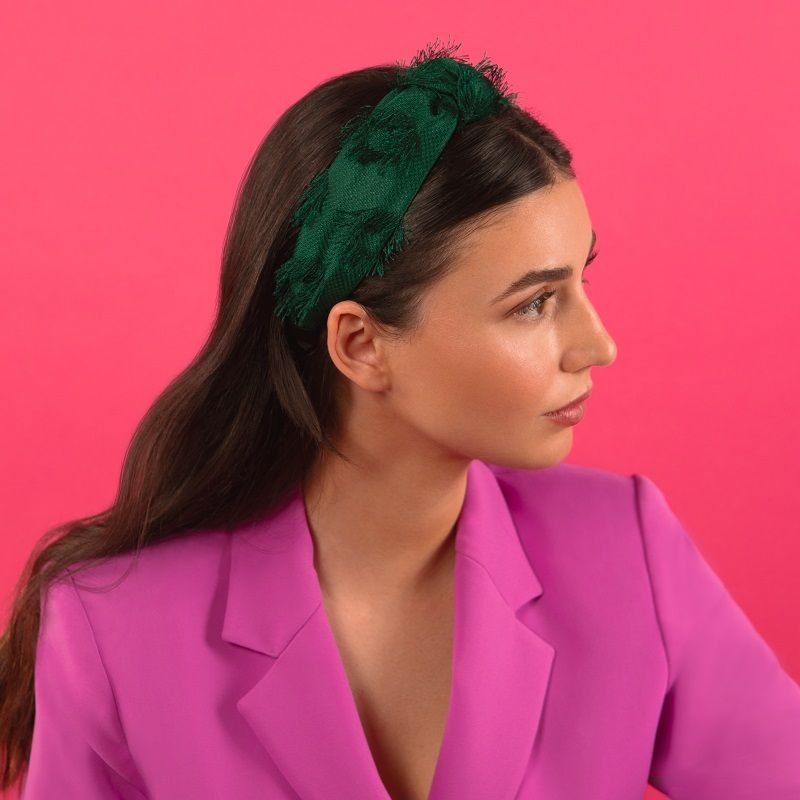 Čelenka s uzlom Oh My Hair Green Fabric Čelenky a turbany