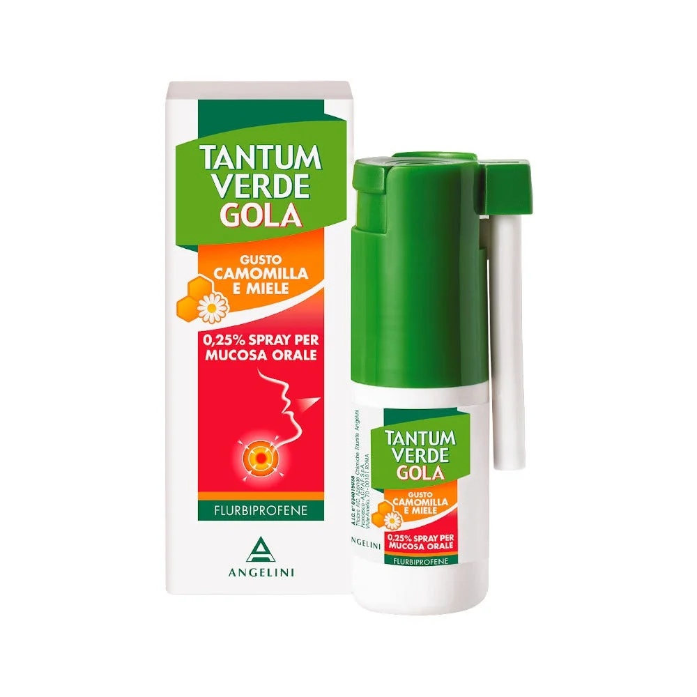 TANTUM Tantum Verde Gola Spray buccal à 0,25 % à la camomille et au miel 15 ml pour le mal de gorge