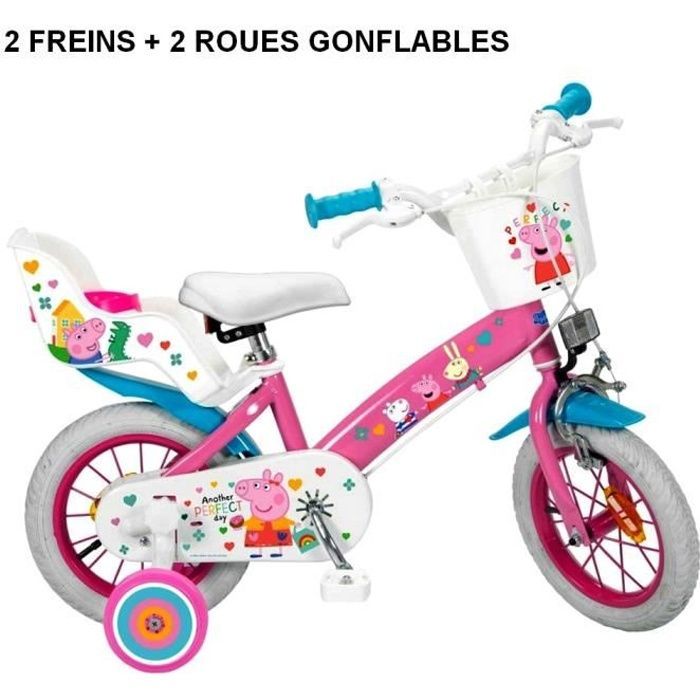 Velo enfant - Peppa Pig - 12 pouces Stabilisateur - fille - 3 à 5 ans