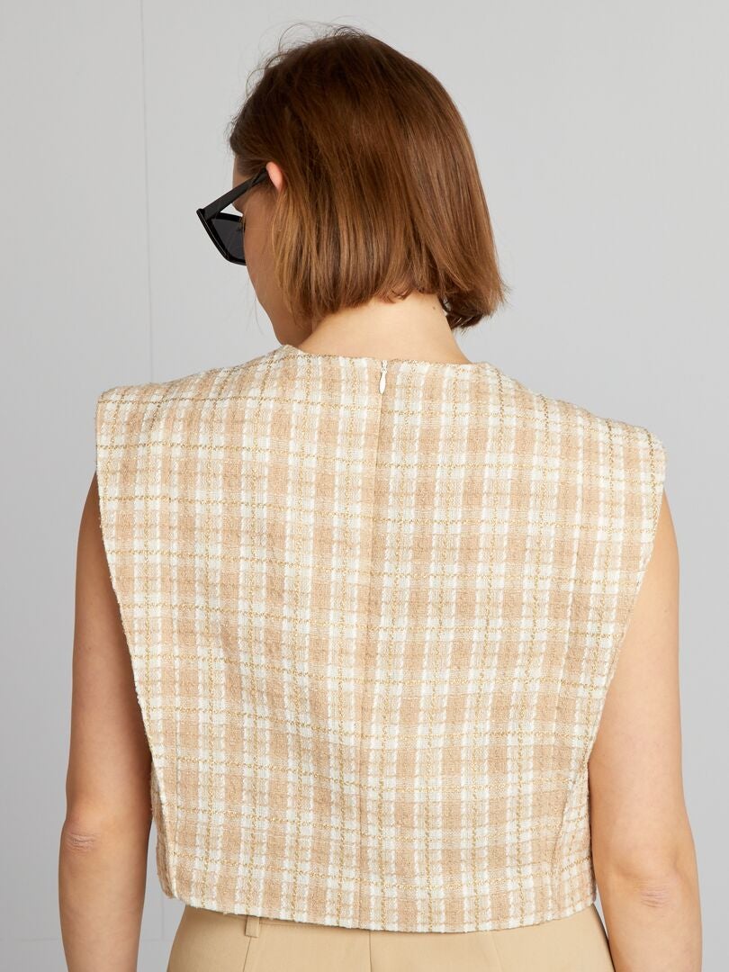 Tweedblouse - BEIGE