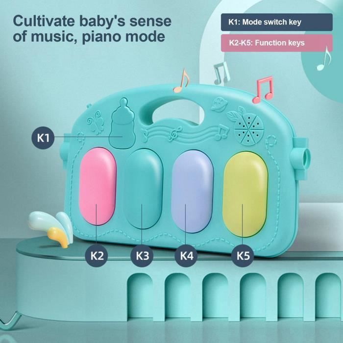 Baby Activity Mat, Convertible Musical Gym Play Mat with Music and Lights for Babies - Pink