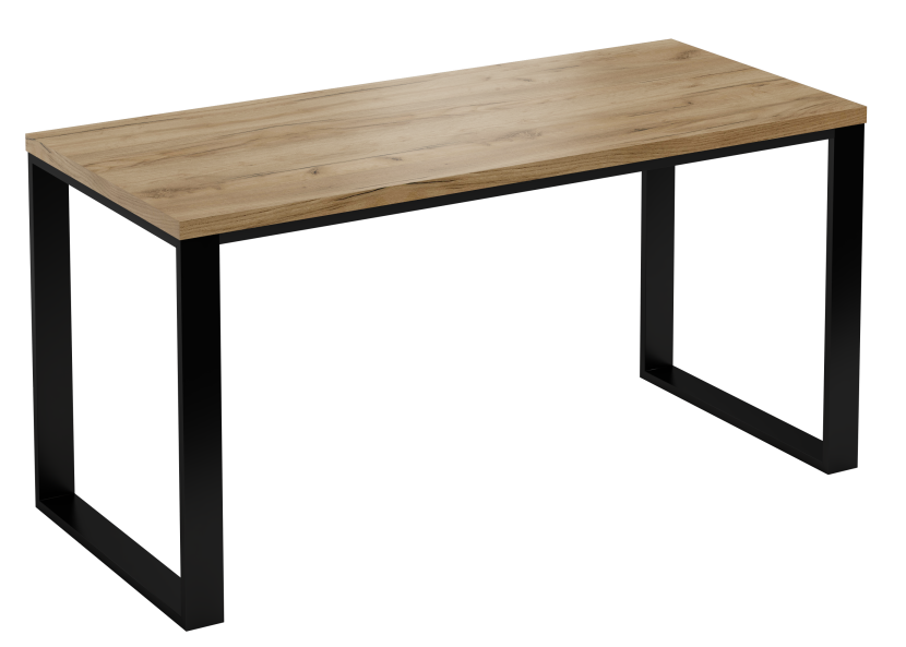 Biurko Modern 120 dąb craft złoty/czarny z metalowym stelażem