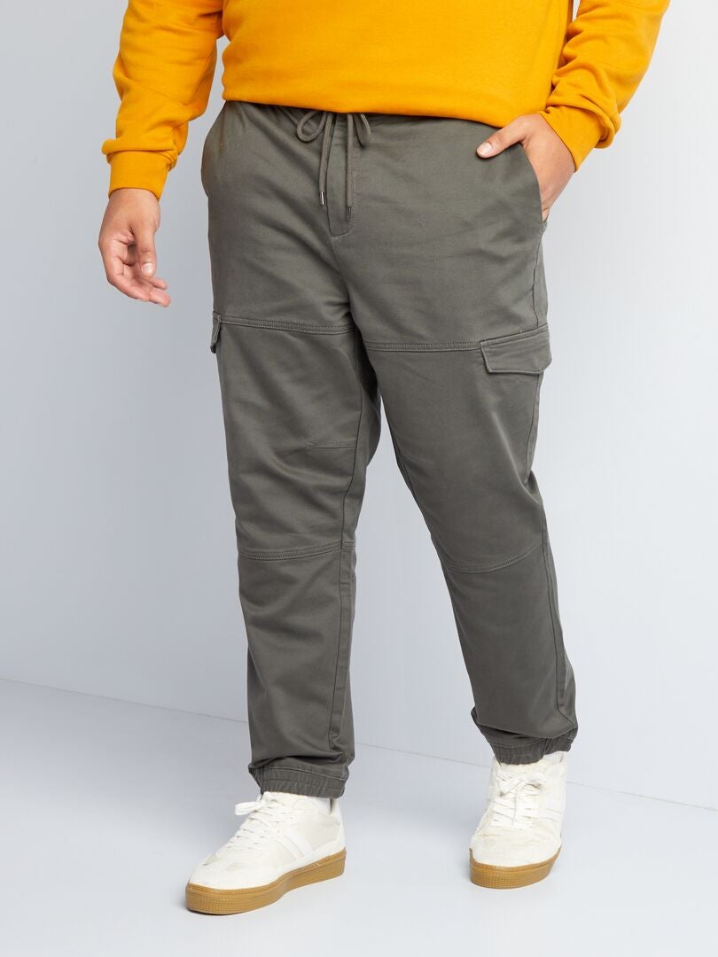 Calças chino com bolsos laterais - cáqui