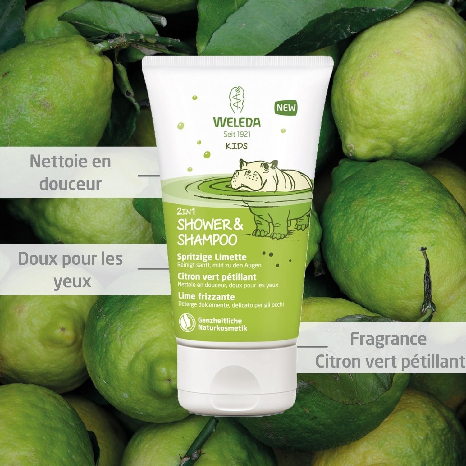 Weleda 2in1 Shower & Shampoo Menthe Fraîche - 150 ml