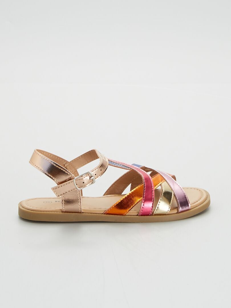 Veelkleurige sandalen - ROZE