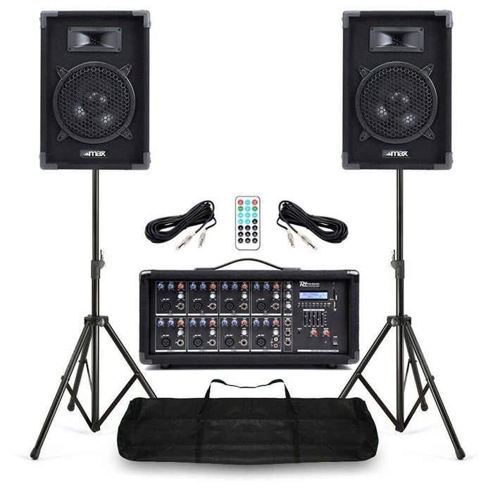MAX Music / Power Dynamics / Vonyx komplett PA-system - 2 x 8