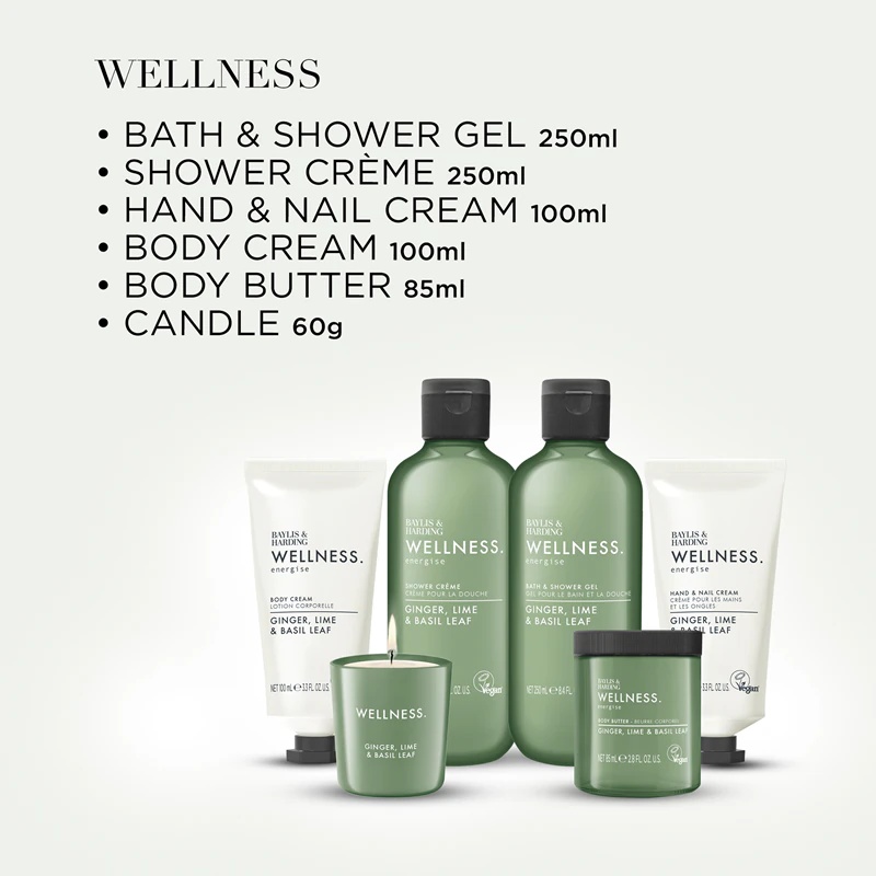 Baylis & Harding Wellness. Energise поклон сет ђумбир, лимета и лист босиљка