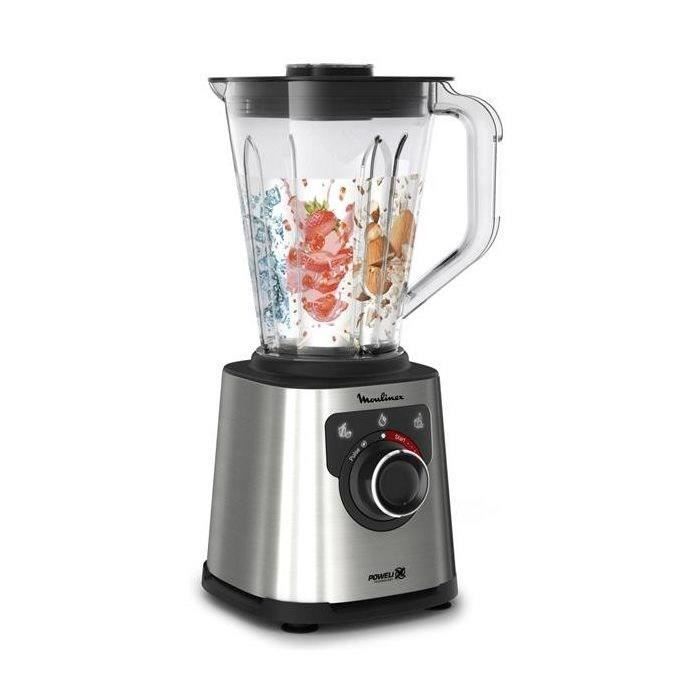 Frullatore ad alta velocità Moulinex PerfectMix+, 1200 W, ciotola da 2 litri, capacità utile 1,5 litri, tecnologia delle lame Powellix.