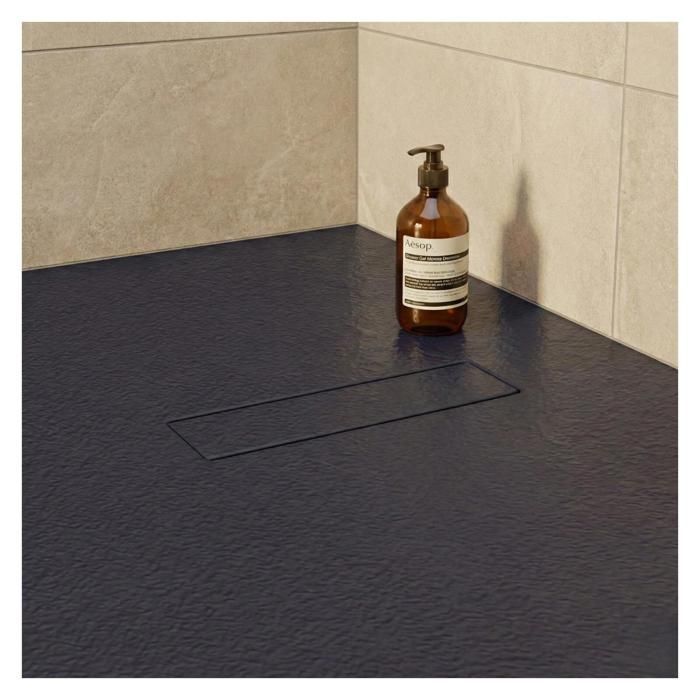 Piatto doccia SOMA extrapiatto effetto pietra, grigio antracite - Scarico incluso
