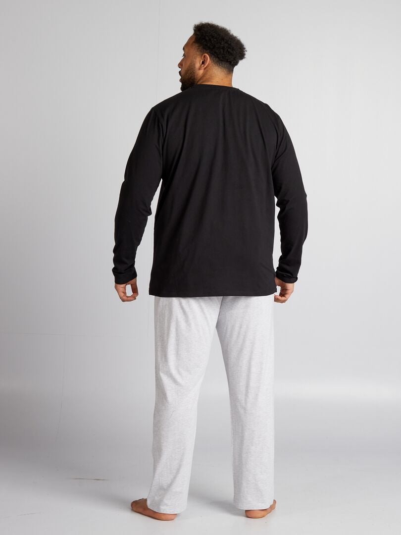 Pijama de una pieza - 2 piezas - NEGRO