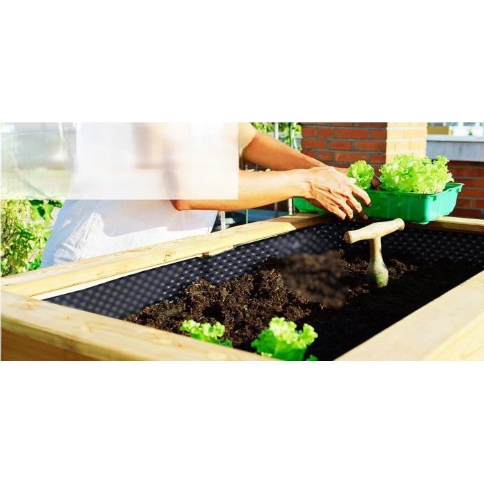 Membrana de cimentación y base de nido de abeja con drenaje de 400 g/m², bancal elevado recortable, 100 x 1000 cm