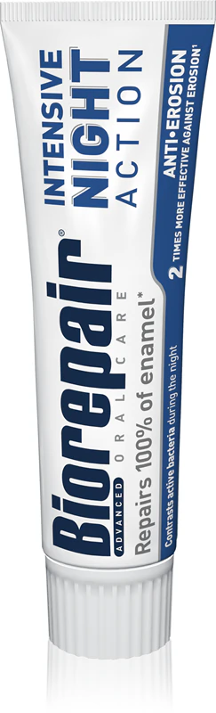 Biorepair Advanced Intensive Night: tratamento noturno intensivo para renovação do esmalte dentário.