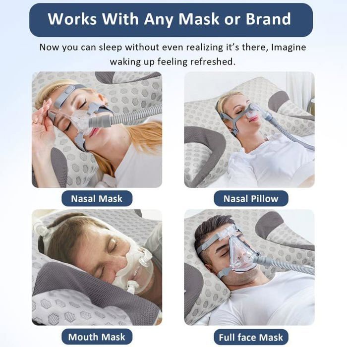 Almohada de espuma viscoelástica para quienes duermen de lado, almohada para la apnea del sueño, almohada nasal para CPAP.
