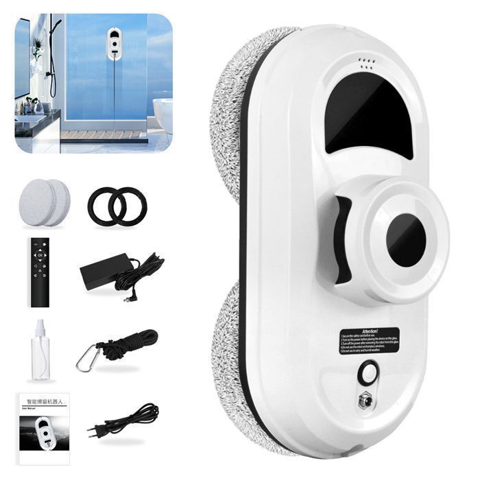 Elektrischer Fensterputzroboter, 3 Reinigungsmodi, 5600 Pa Saugkraft, intelligente Navigation, Absturzsicherung