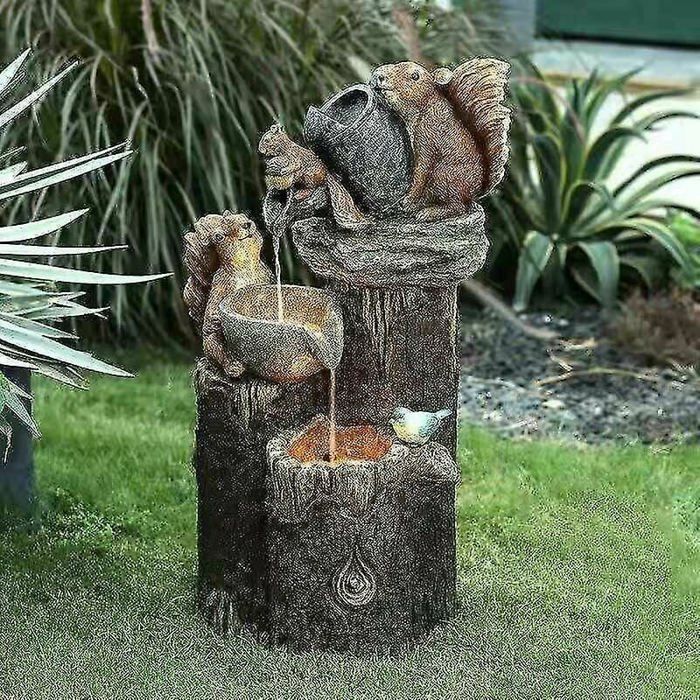 Fuente de agua solar decorativa con iluminación LED, para embellecer su jardín o terraza.