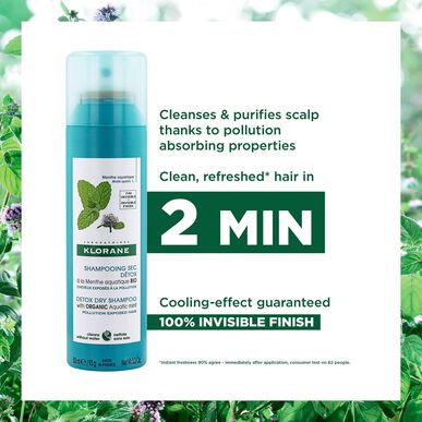 Klorane Aquatic Mint Detox suhi šampon, Mint Bio Detox protiv onečišćenja, 150 ml