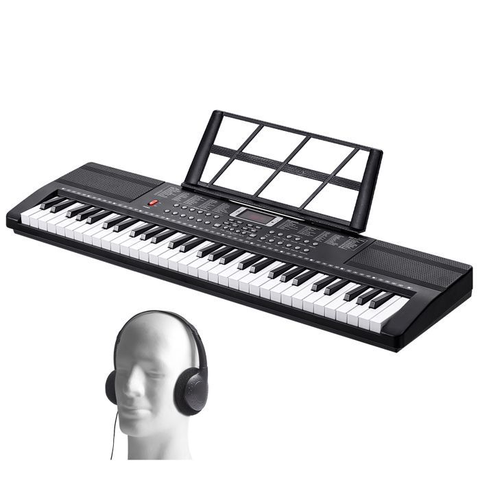 Teclado de piano digital Duoku de 61 teclas: ofrece 200 sonidos y 200 ritmos, es portátil e incluye 60 canciones de demostración.