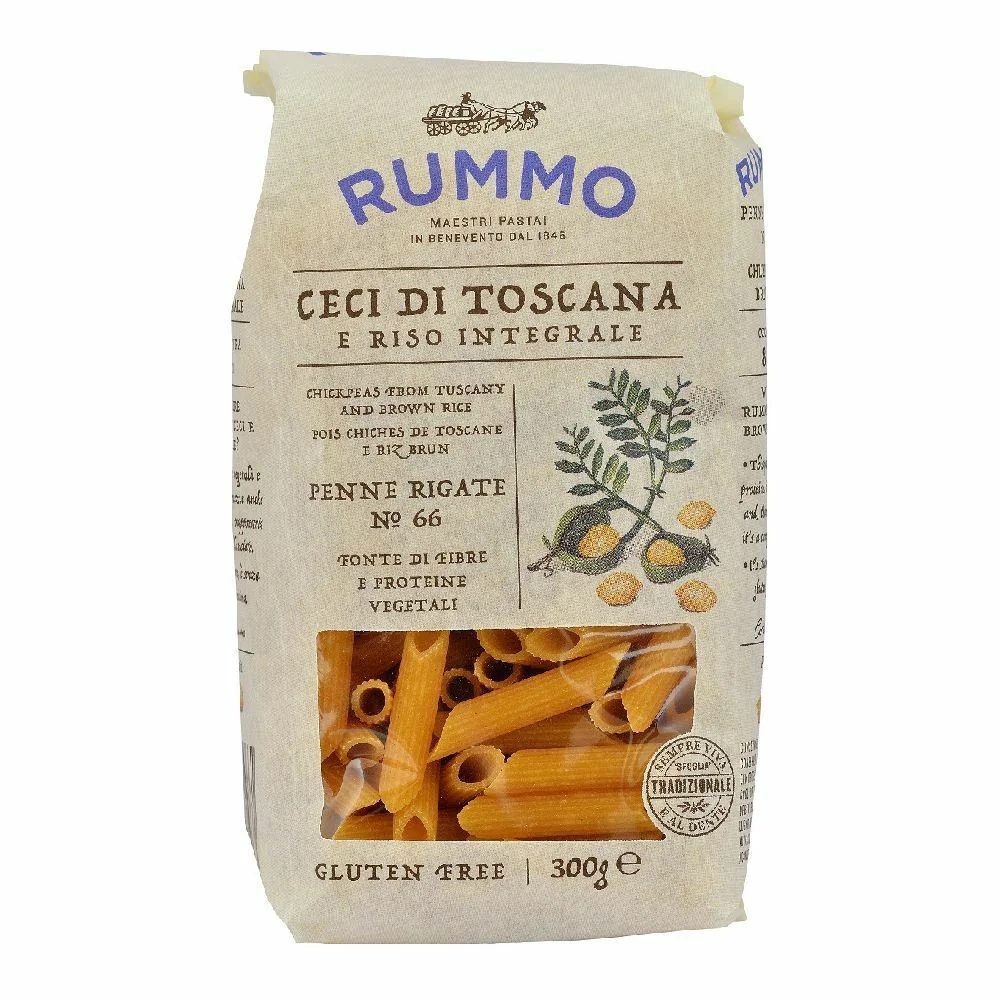 RUMMO Rummo Penne Rigate N 66 Toscaanse kikkererwten en bruine rijst 300 g
