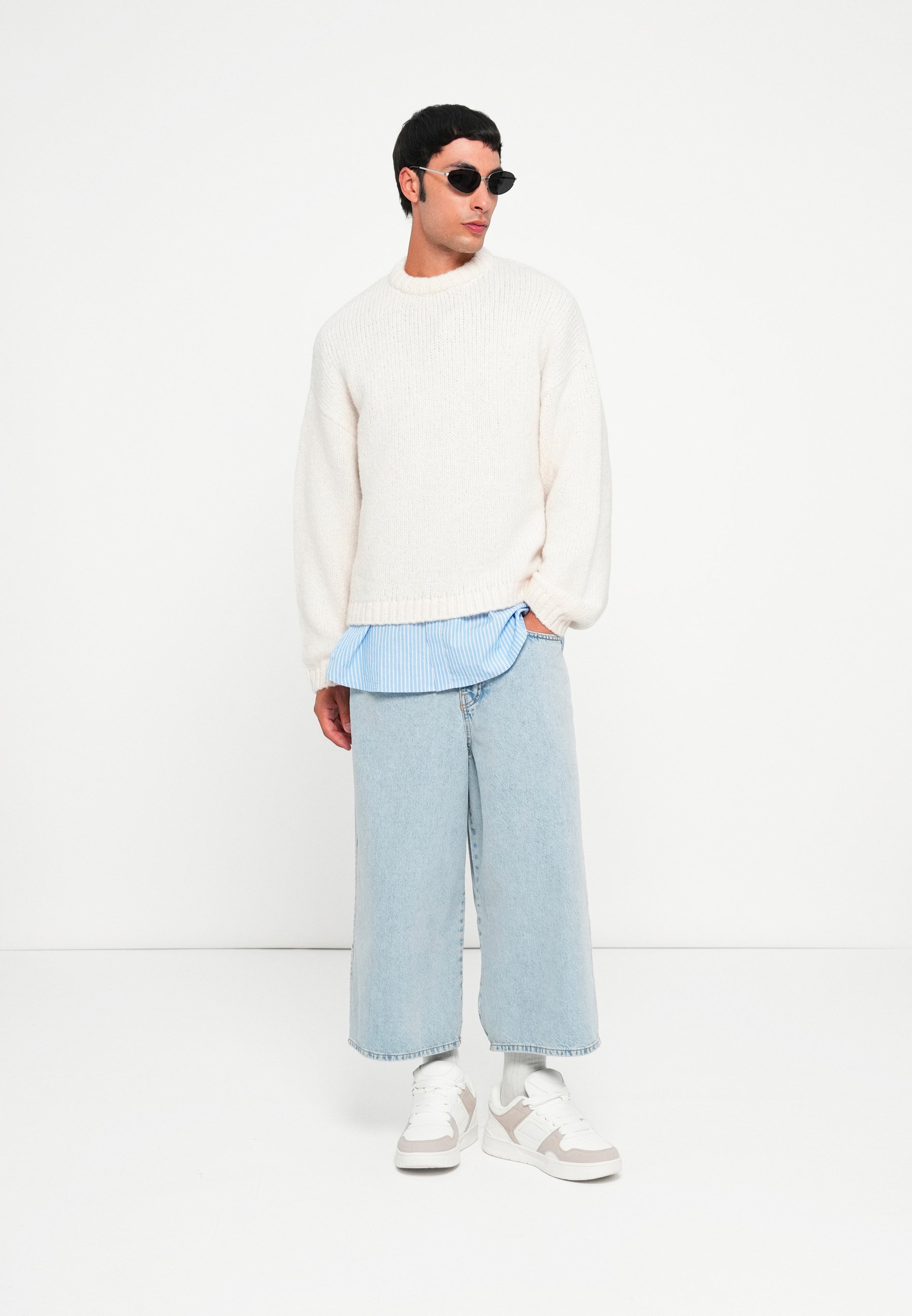 Pull Jack & Jones JCOKIDD à col rond - sel marin