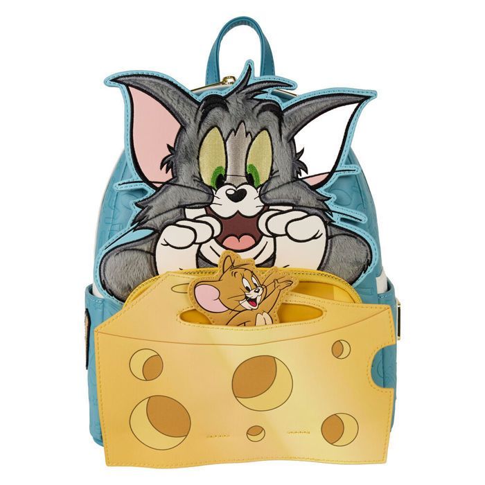 Sac à dos enfant - LOUNGEFLY - Tom & Jerry - Bleu - Cuir synthétique - Jerry détachable