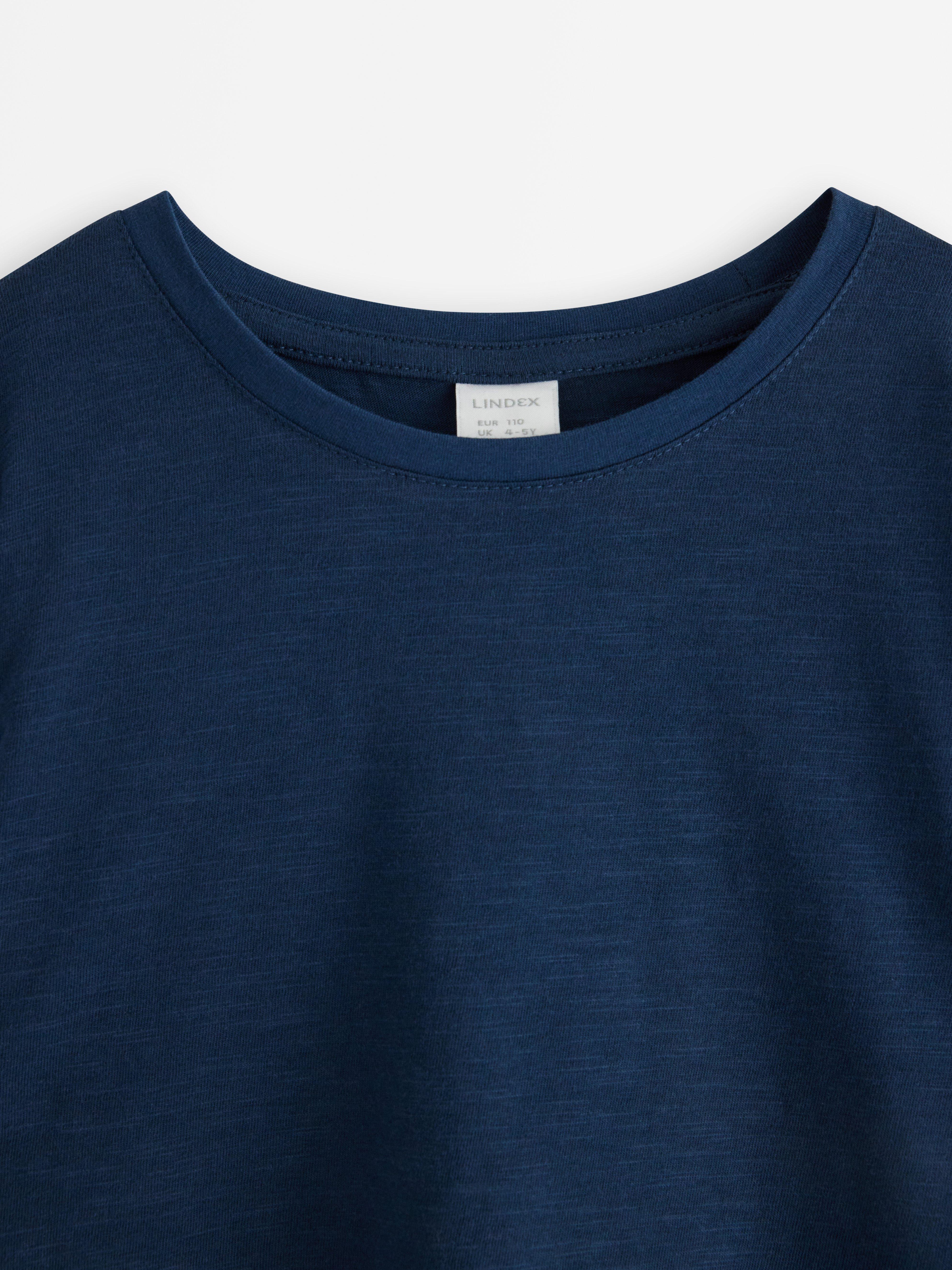 Blusa de manga comprida azul-escura