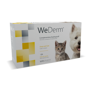Wepharm täydennysravinto koirille ja kissoille, ihon tuki, 240 kapselia.