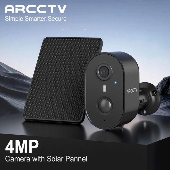 Caméra de Surveillance Sans fil avec batterie rechargeable WiFi 2.4 Ghz et 5Ghz Audio Bidirectionnel, Vision Nocturne Couleur,ARCCTV