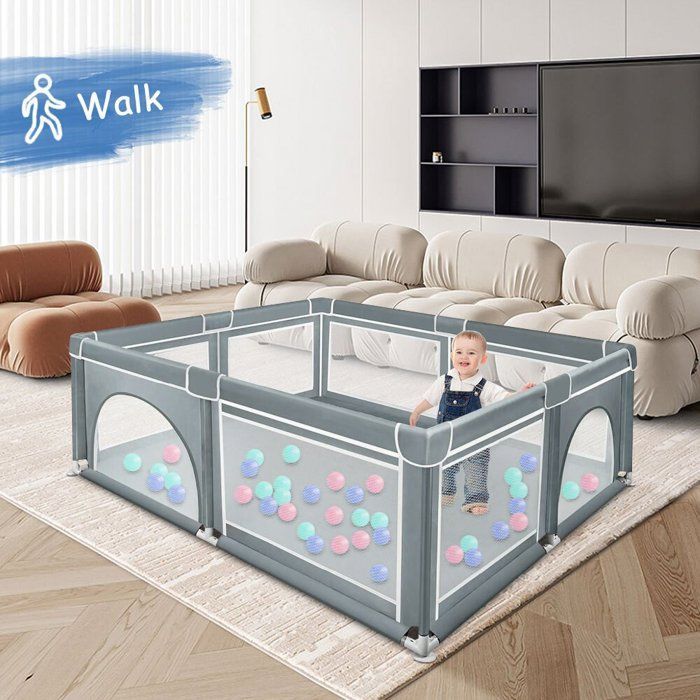 Parque infantil MIPAN - Centro de actividades para niños - Para uso interior/exterior - 180 * 150 * 66 cm - Gris