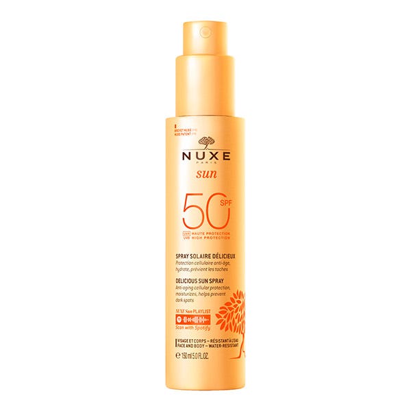 Nuxe Sun sprej na obličej a tělo s vysokým ochranným faktorem SPF 50 | 150 ml