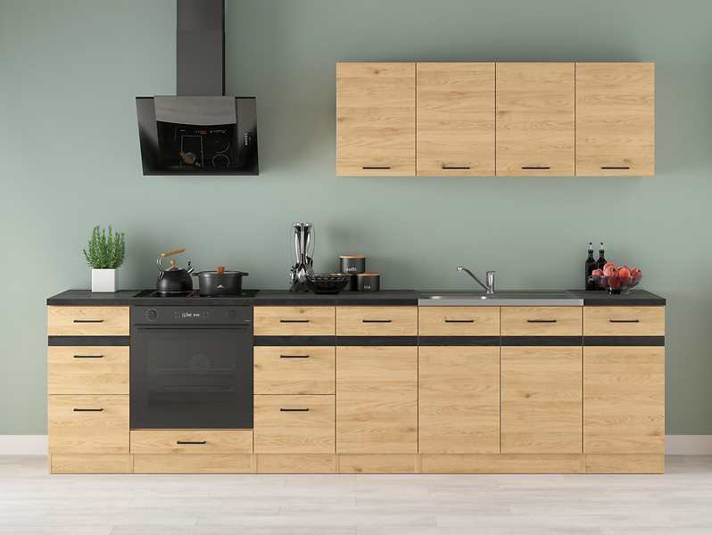 Komplet kuchenny Junona Line 300 cm dąb bernstein
