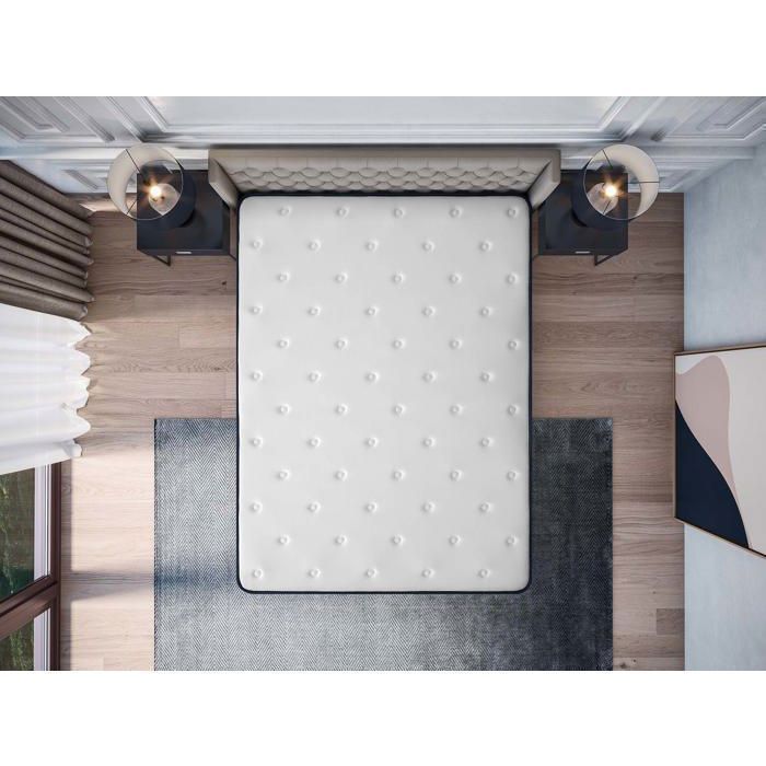 Colchón UPSILON 160x200 cm - 30 cm de grosor - Firme - 7 zonas de confort - Espuma viscoelástica adaptativa - HR 35 kg - Látex azul - Lado verano/invierno