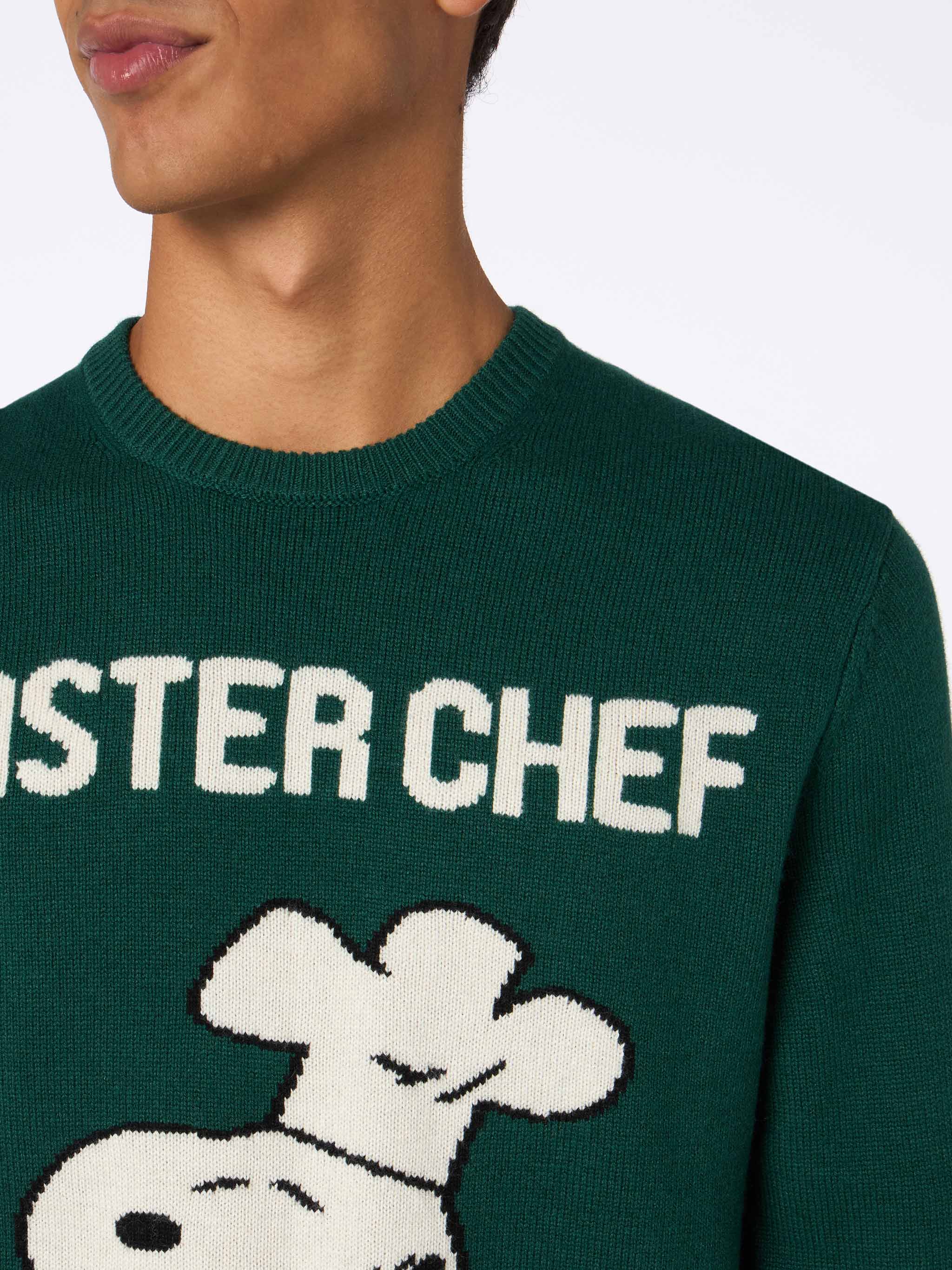 Maglione da uomo verde Heron con Snoopy chef | SNOOPY PEANUTS SPECIAL