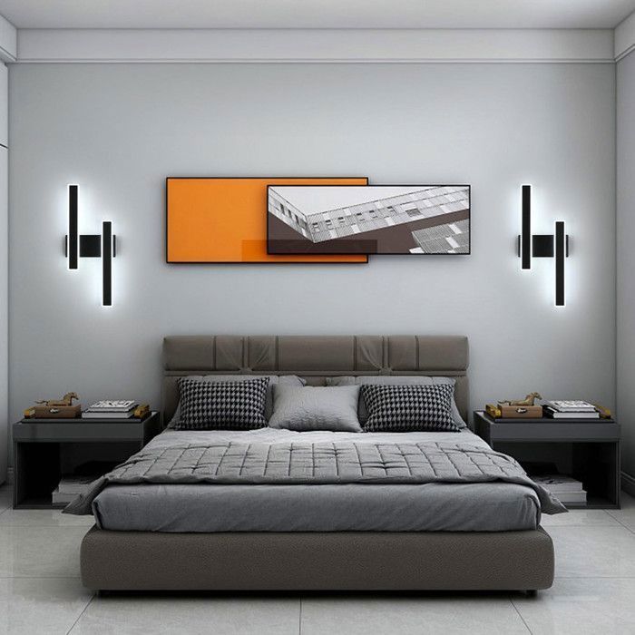 DELIPOP Applique Murale LED 32W 3600LM 6500K – Luminaire Moderne Noir pour Chambre, Salon, Escalier, Couloir