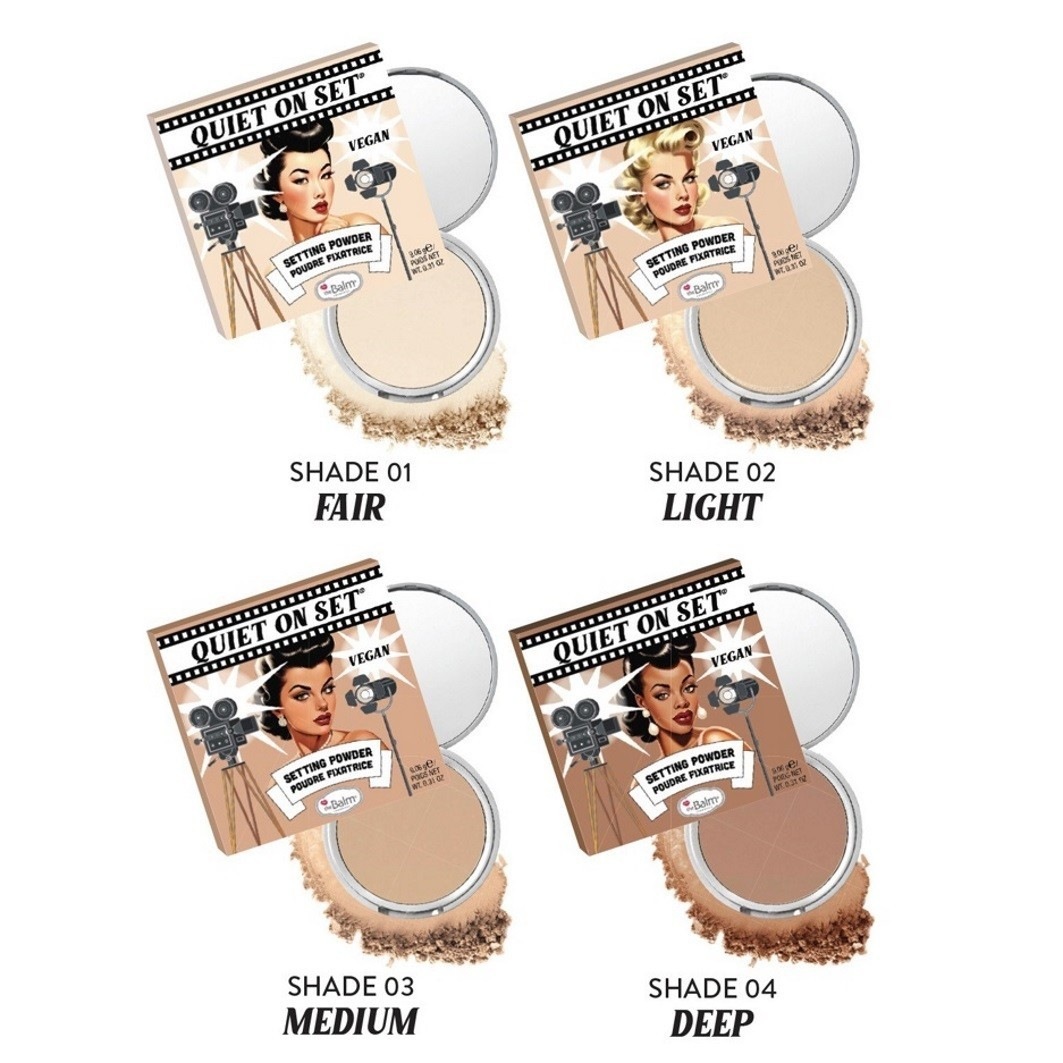 theBalm set ličil, fiksirni puder Quiet on Set 03 Medium Neutral - 9,06 g