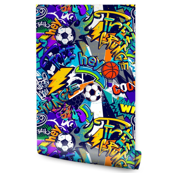Tapeta Młodzieżowa Kolorowe Graffiti Sport