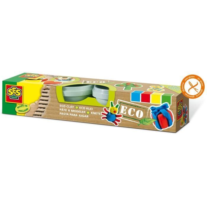 SES Creative Umweltfreundliche Modelliermasse 24911 – 4 x 90 g – Mehrfarbig – Niederlande