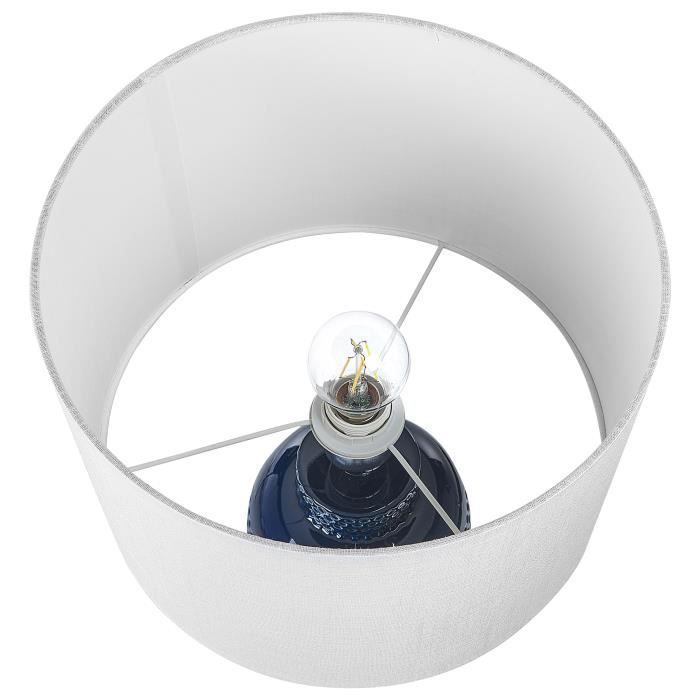 Lampe à poser en céramique bleu marine PERLIS