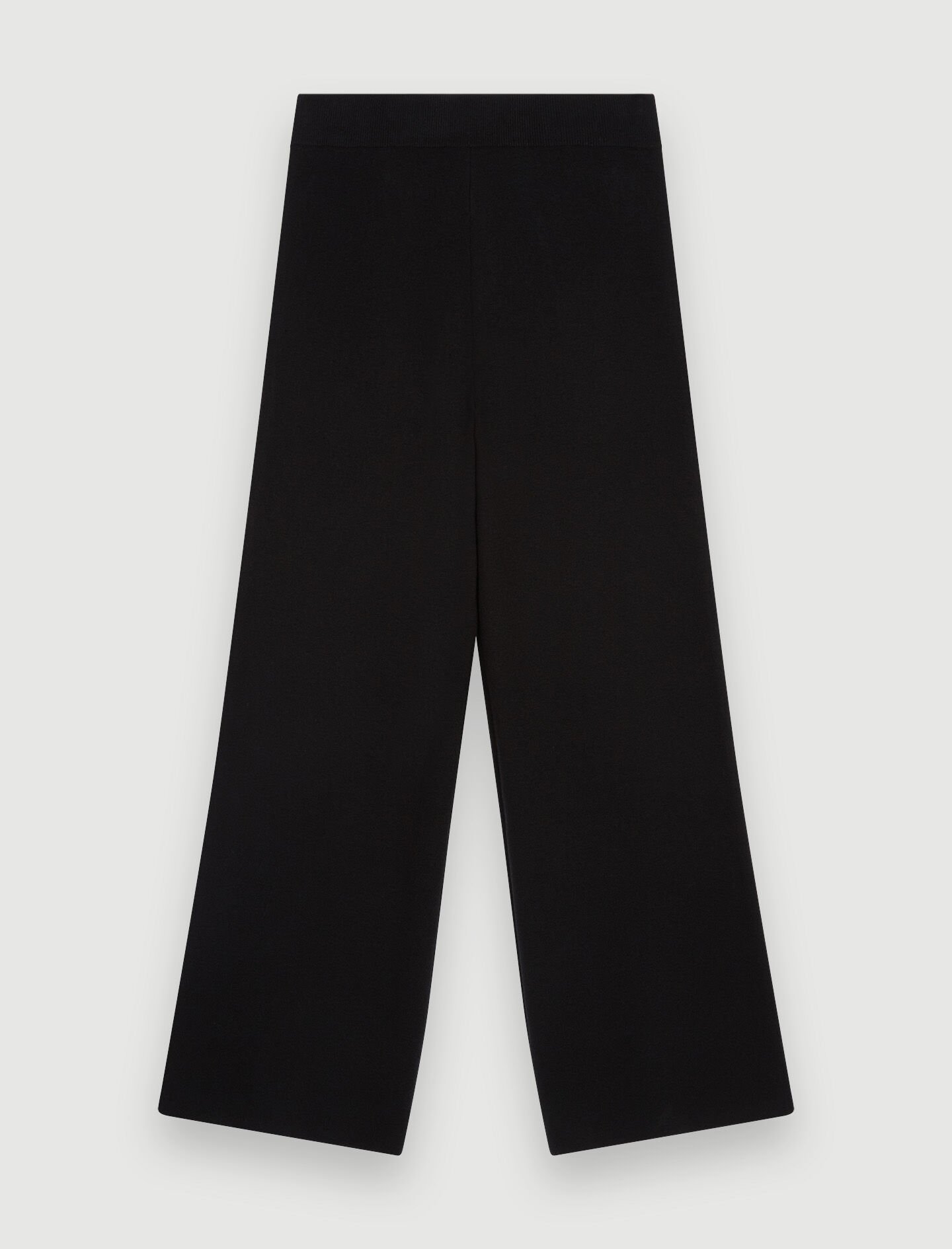 Pantaloni negri tricotați, cu croi larg - Negru
