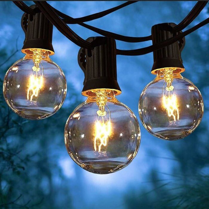 Luci decorative da esterno - HWDIY - 25 lampadine G40 - IP44 impermeabili - 15 m