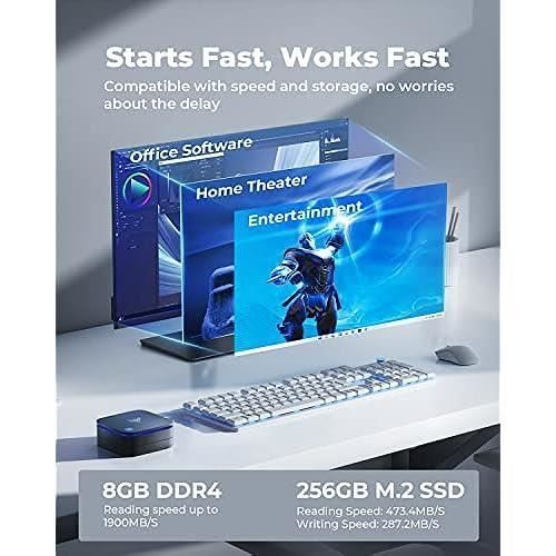 NiPoGi Mini PC 8GB DDR4 256GB SSD, Alder Lake N95 (up to 3.4GHz), Desktop Computer, 2.5