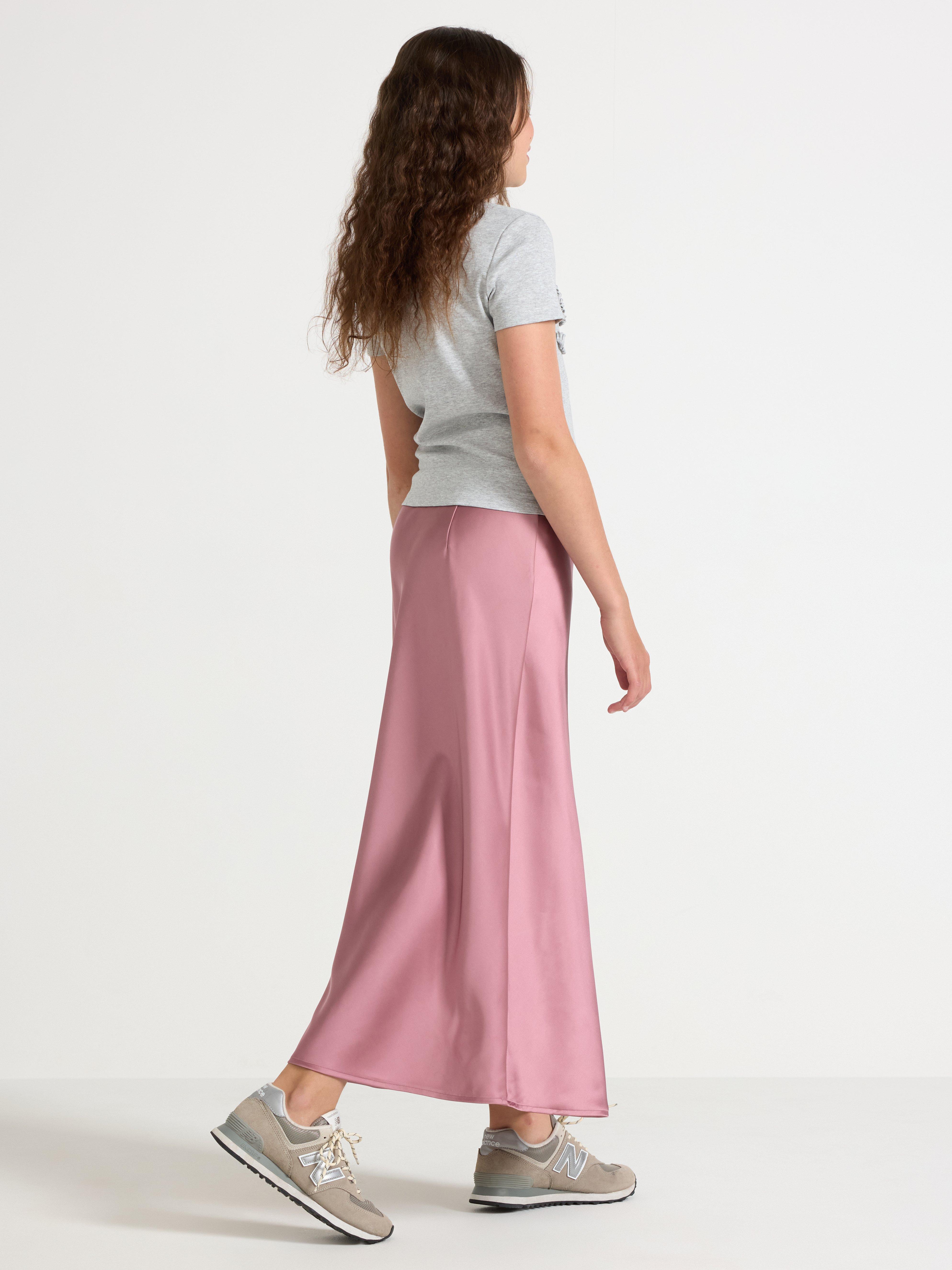 Satengskjørt Dusty Lilac