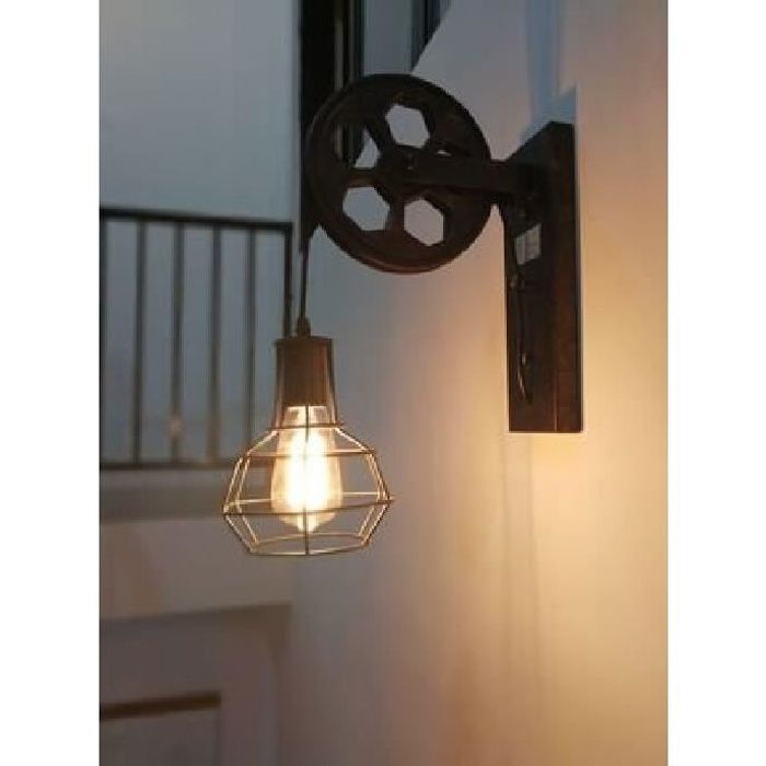 Applique Mural Luminaire Intérieur - Métal - Noir mat