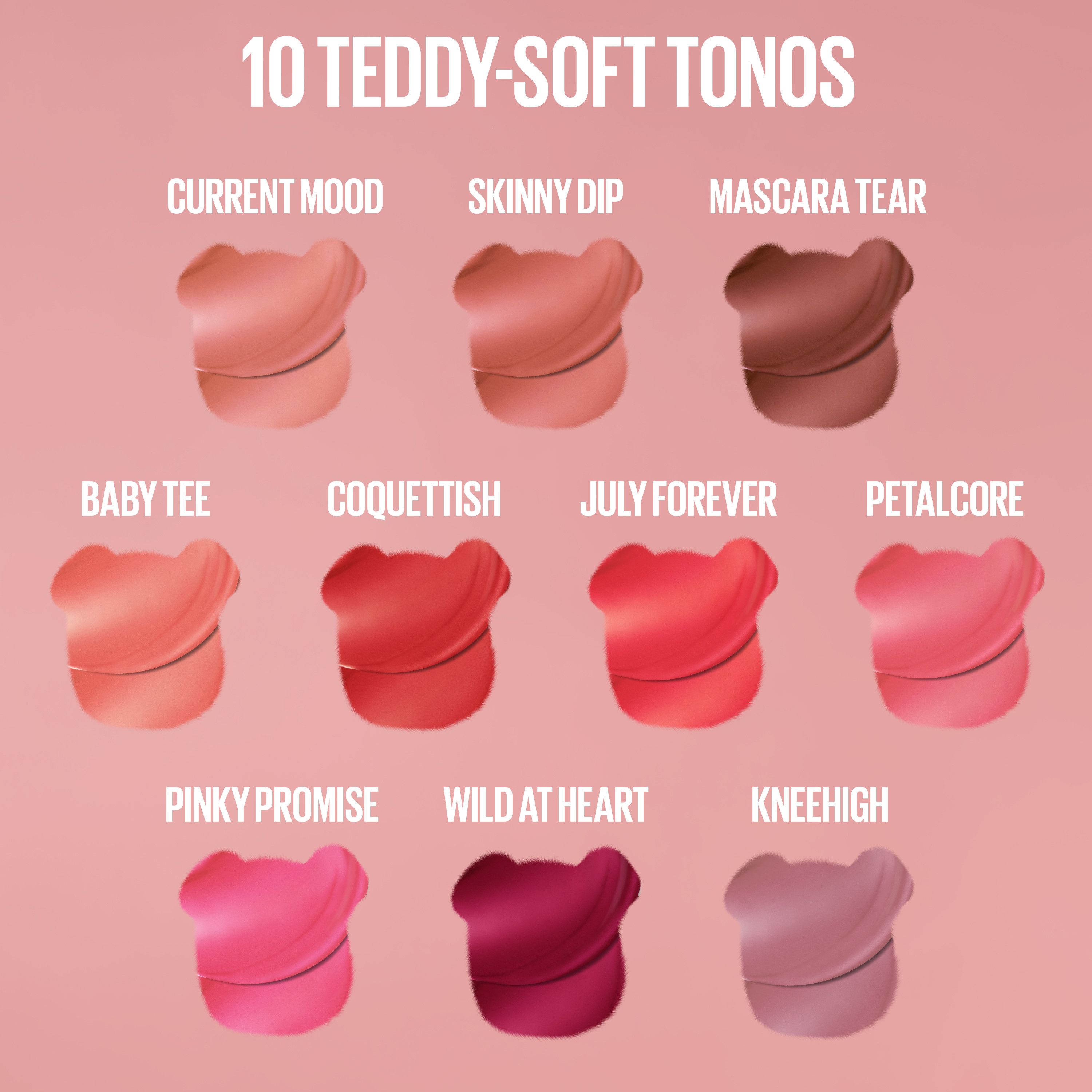 „Super Stay Teddy Tint“ skysti lūpų dažai Skysti lūpų dažai
